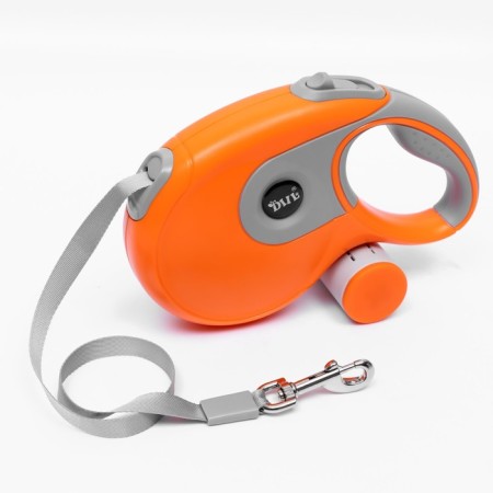 Diil roulette, 8 m, up to 50 kg, tape, rubberized pen, orange with gray