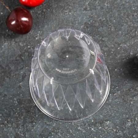 A glass of plastic disposable "Bakkara", 200 ml, transparent-3