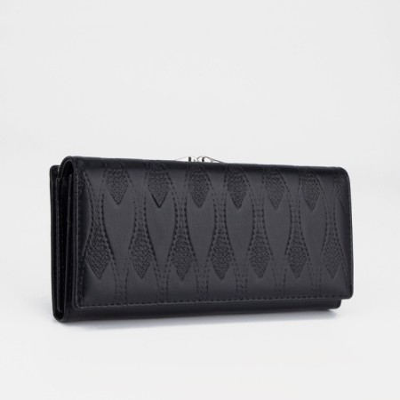 Women's wallet on magnets, black color