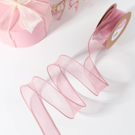 Kapron “wave” ribbon, with brilliance, 40 mm, 10 ± 1 m, plum color No. 31-1