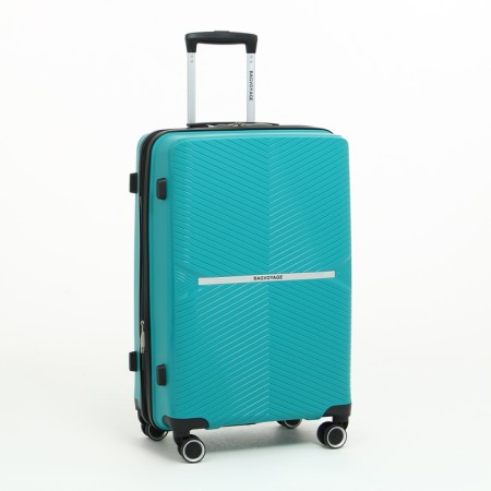 Middle suitcase 24 "on lightning, code lock, 4 wheels, turquoise color-1
