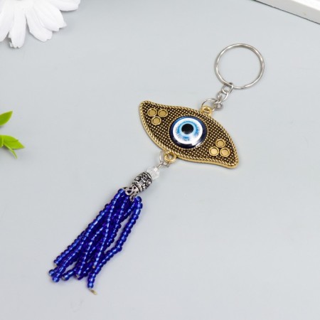 Keychain Metal eyes "Eye and bead brush" 9x5.5 cm-1