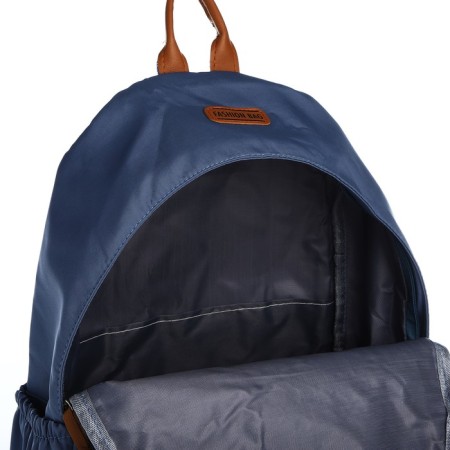 Young backpack from textiles on lightning, 4 pockets, blue color-5