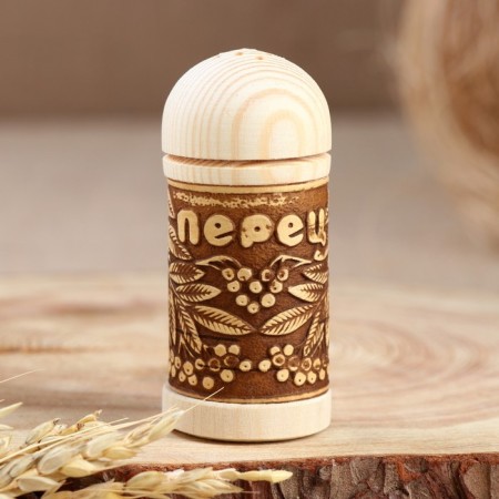 Solonka "Rowan" (pepper), 4x9 cm, birch bark-4
