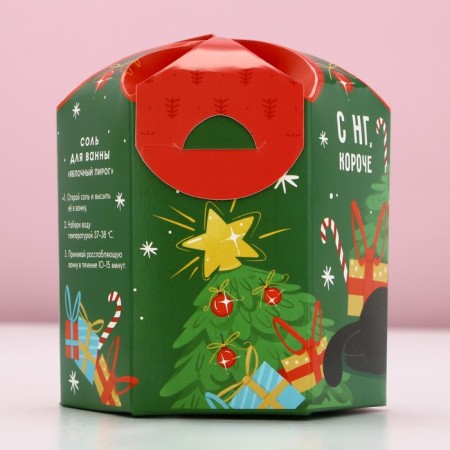 New Year. Bath salt "with NG, shorter", 300 g, apple pie aroma-4