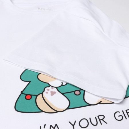 New Year. Female pajamas (T-shirt and trousers) KAFTAN GIFT size 52-54-2