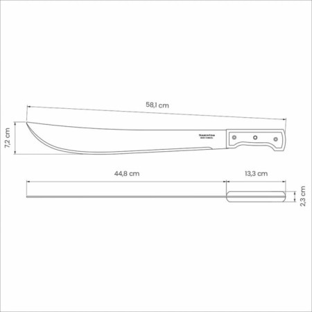 Garden Machete, length 58 cm, steel, for chopping shrub, Tramontina-1
