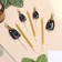 Set of candles for the cake, 7 pcs "Champagne", black, golden