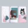 Sticker Plastic Interior triptych "Abstraction. Girl" set 3 sheets 29.5x61 cm