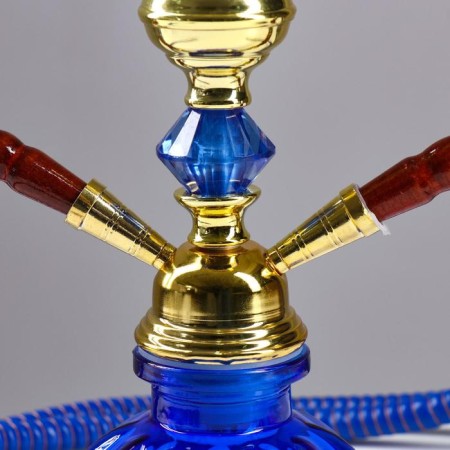 Hookah "Laguna", 33 cm, 2 tubes, blue-2
