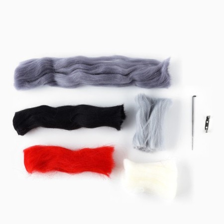 New Year's set for creating a wool’s brooch “New Year! Bullfinch"-5
