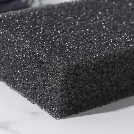 Body sponge "Secret of Beauty", hard, anti -cellulite, black color-1