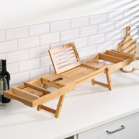 Table-vannitsa for a bath, large, 75 (109) x 23 x 4.5 cm, tree-8