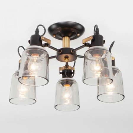 Astor chandelier, 5x60W E27, bronze color, black-1