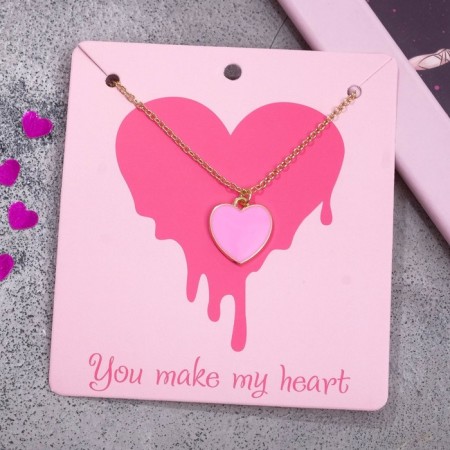 Pens "Heart" Tenderness, Pink color in gold, 40 cm-1