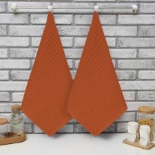 A set of kitchen towels of the share, brown color, 35x60cm-2pcs, 100% cotton, waffle, 220 g/m2