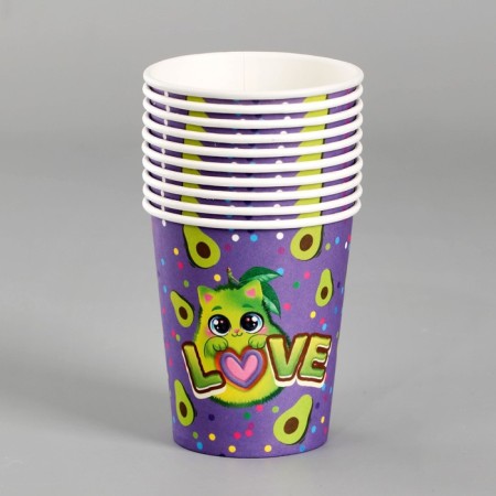 A single -single -paper glass "Avocado", 250 ml-3