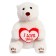 Soft toy "Bear White with Heart", 23 cm
