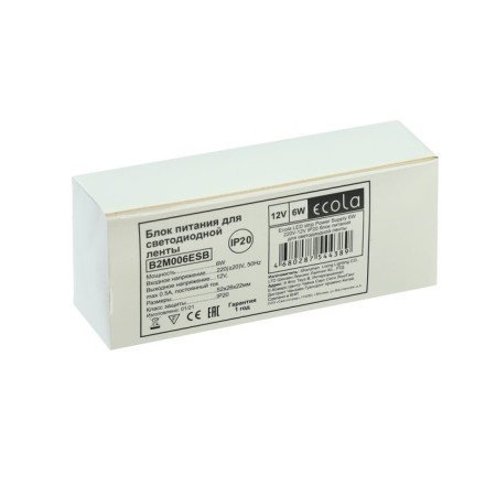 Ecola power supply for 12 V LED tape, 6 W, IP20-1