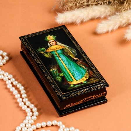 Casket - a bill "Tales", 8.5 × 17 cm, lacquer miniature