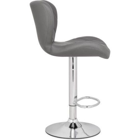 Barrier stool Porch metal/eco -leather, chrome/gray 47x53x89 cm-2