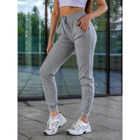 Women's pants, size 46, gray color-1