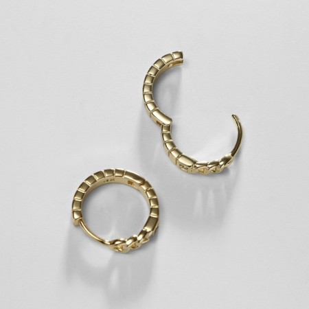 Hooping earrings Xuping Fortune, white color in gold, d = 1.5 cm-2