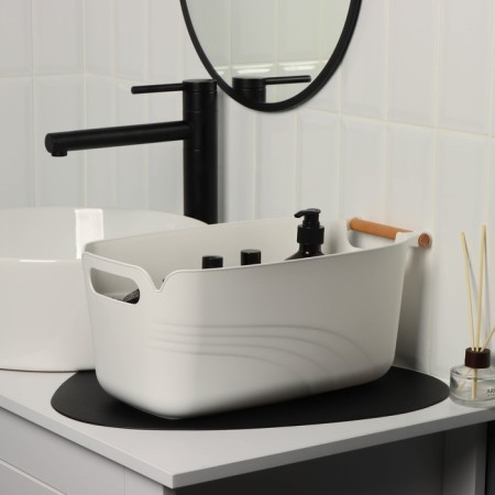 Storage container with handle LADOM "Laconism", 39.5 × 22.5 × 17 cm, white color-8