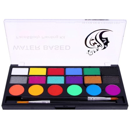 Professional aquagim for the face and body, 18 colors + 2 brushes-1