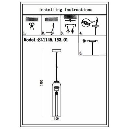 Suspension lamp ST LUCE. SL1145.183.01. Callana. 1x60 watts, E27, 10x10x50 cm, chromium color-9