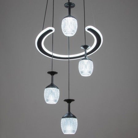 Bayerlux chandelier Sirius LED 100W 3000-6000K Black 39x41x19-119 cm-2