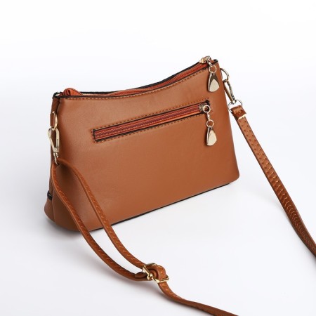 Cross-Bodi Bag on a zipper, brown color-1
