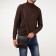 Male bag on the Textura valve, outer pocket, brown color