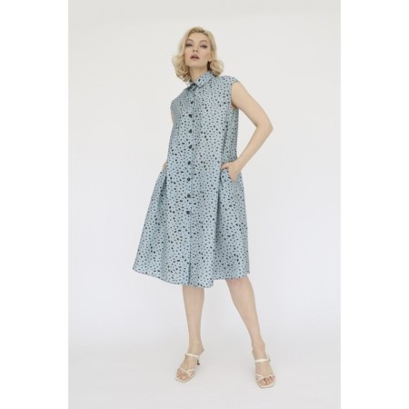 Viscose dress with a belt, size 42-3