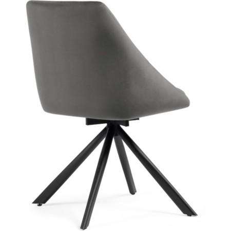 Stol on a metal frame spinning, metal/velor, black/gray 51x55x83 cm-5