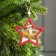 Christmas tree toy "Red Star with deer", from batteries, a glow of RGB