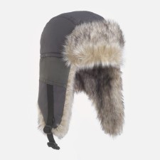 Шапка-ушанка "Канада" ткань - оксланд, подклад - Polar Fleece 180 гр/м2, графит, р. 58-60