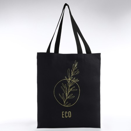 Bag Schoper "Eco", 35*0.5*40, print with sparkles, without lining, black-2