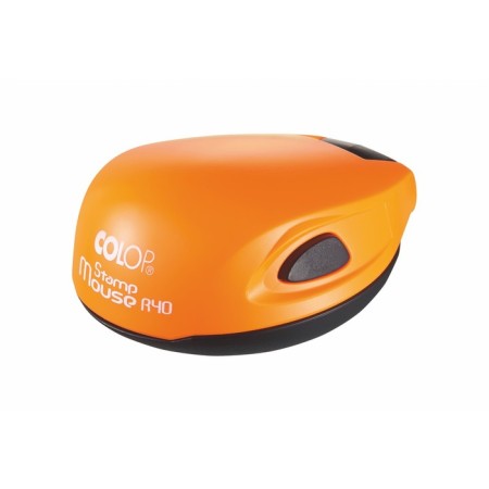 Round -printed Kolop Stamp Mouse R40, diameter 40 mm, orange case.