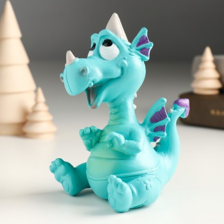 Piglite Polystone "Blue Lunar Dragon" 9x7.8x12 cm-3