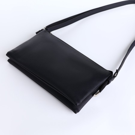 Bag Cross-Bodi with a zipper, black color-6