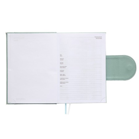 Leduced A5 Diary, 160 sheets, Devente.Contea, firm cover of artificial leather with foam rubber, block 70 g/m2, turquoise-6