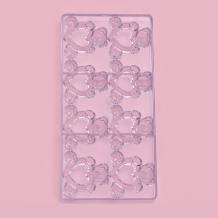 Form for chocolate and sweets 28 × 14 cm "Bear in love", 8 cells-1