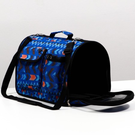 Bag - Carbar for animals, frame with pockets, 40 x 25 x 26 cm, blue-3