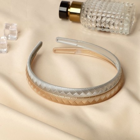 Hair cap "Felicia" braid, 1.1 cm, silver gold-1