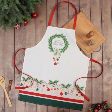 Apron Ethel "Christmas Wreath" 60x70 cm, 100% cotton, sarzha 190 g/m2-3