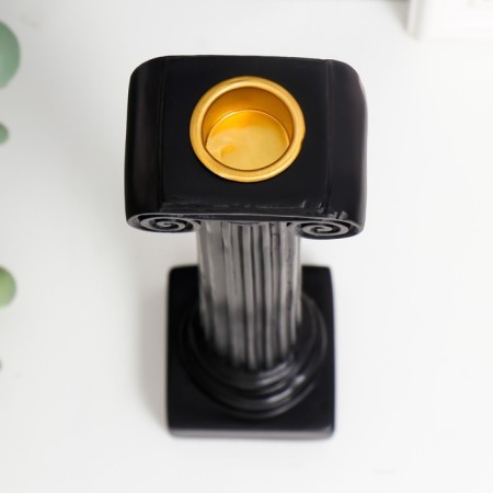 Greek column candlestick "Greek column" Black 23x6x6 cm-3