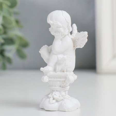 Polystone souvenir "Snowty angel is a thoughtful angel on a column with flowers" mix 7.5x3x3 cm-5