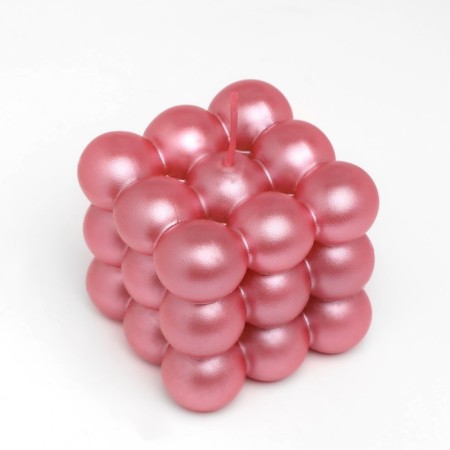 Figure candle "Babble" Big Cube, 5x5x5 cm, pink mother of pearl-2