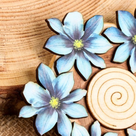 Hot "Blue Flower" stand, 11x11cm, juniper-2